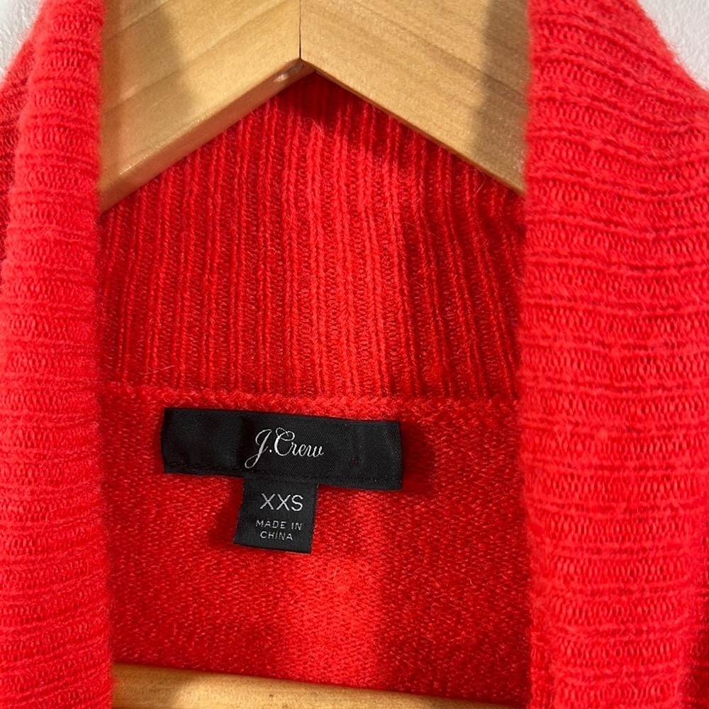 J. Crew Red, Navy, and Tan Striped Colorblock Turtleneck Long Sleeve Sweater XXS - Picture 2 of 7